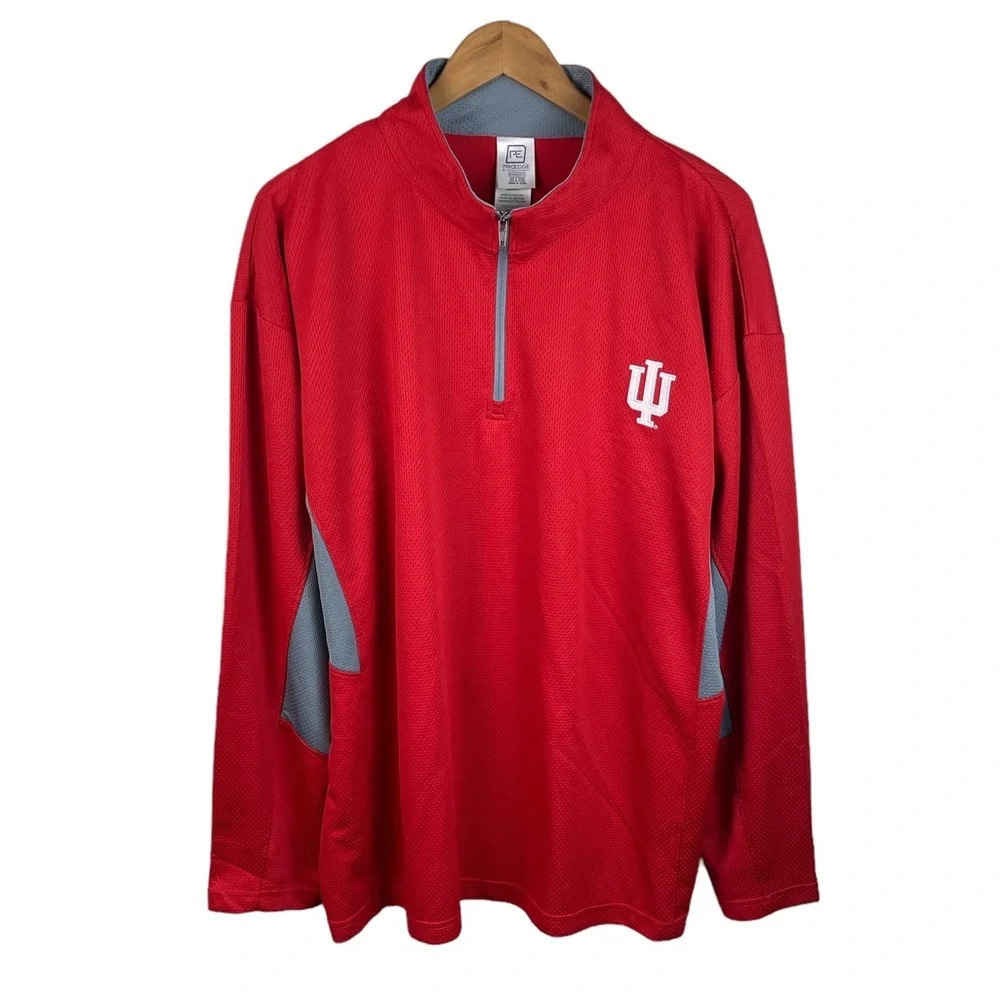 B1 Mens Pro Edge INDIANA Hoosiers 1/4 Zip Performance Pullover Jacket 2XL